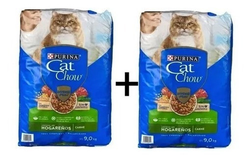 Alimento Para Gato Cat Chow Hogareño 2 Paq 9kg C/u6