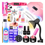 Kit Unhas Gel Acrigel Lixa Elétrica Cabine Sun 5 Bivolt