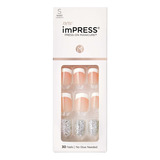 Uñas Postizas Impress Time Slip Kiss Cuadradas 30 Unidades