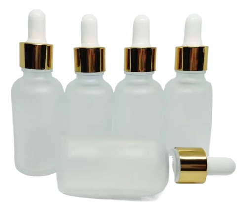 Gotero 30 Ml Cristal Matizado Bulbo  Dorado ( 10 Unidades)