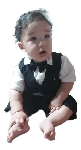 Traje Fiesta Corto 4 Piezas Bebes 3 Meses A 2,5 Años P77