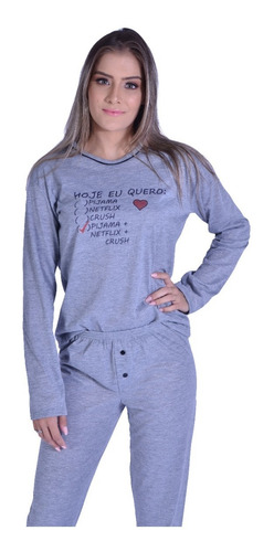 Pijama De Frio Feminino Adulto Inverno Longo