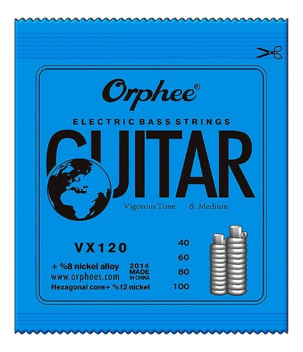 Juego 5cuerdas Orphee Vx130 Guitarra Eléctrica De Bajo40-120