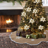 Decoractiva Para Árbol De Navidad En Tela De Yute Con Diseño