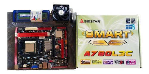 Kit Mb Biostar + Procesador Amd Socket Am3 + 2gb Ram Ddr3