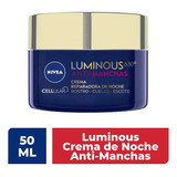 Crema Facial Noche Nivea Luminous Con Ácido Hialurónico 50ml Tipo De Piel Todos