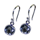 Pendientes De Plata Y Amatista Verde Originales Para Mujer, 