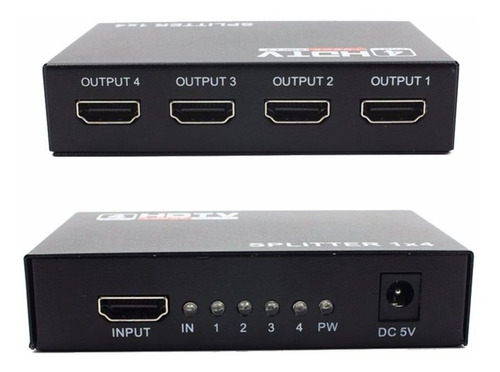 Multiplicador Splitter Hdmi, 1 Entrada X 4 Salidas, 1080 1x4