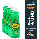 Lavaloza Limón Winkler Tapa Push Pull 750ml - 4 Unid