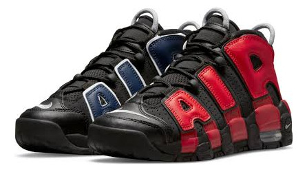 Nike Uptempo Negro Y Rojo Originales 