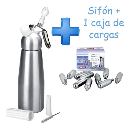 Sifon De Cocina Para Crema (500 Ml) + 1 Caja De Cargas Ibili