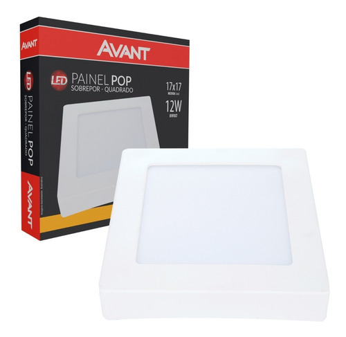 Avant Painel Plafon Sobrepor Quadrado 12w Cor Branco-quente