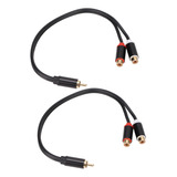 Cable Divisor Rca, 2 Unidades, 1 Macho A 2 Hembras Estéreo,