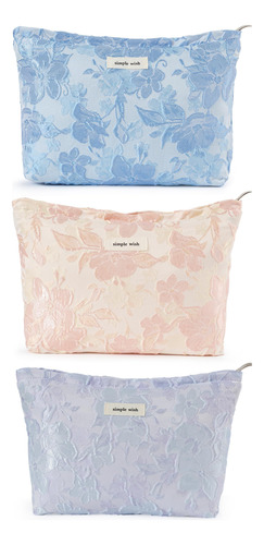 Hbselect Bolsas De Maquillaje Floral Para Mujeres Y Ninas, B