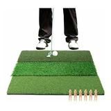 Relilac Tri-turf Golf Hitting Mat With Tees - Launch Pad For
