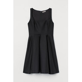 Vestido Negro Acampanado H&m Talla M 