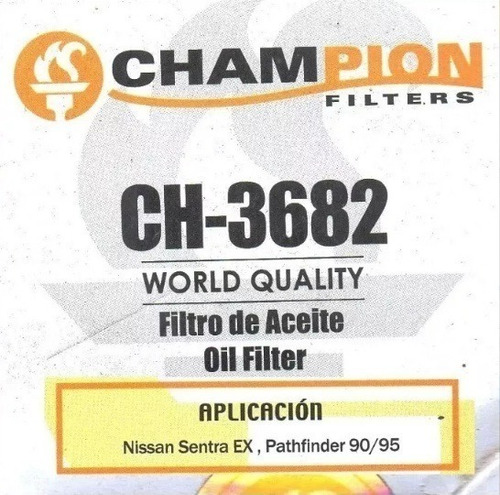 Filtro Aceite Motor Sentra Ex/ Pathfinder 90/95 Foto 3