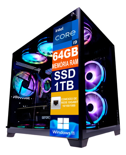 Pc Gamer Cpu Intel I9 14900k, 64gb Ddr5 / Ssd 1tb M2 / B760m