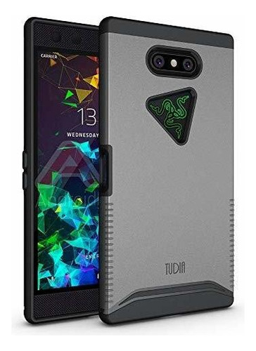 Funda Para Razer Phone 2 Resistente Doble Capa Silicona Gris