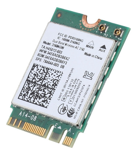 Tarjeta De Red Inalámbrica Doble Banda Para Intel 3160ac