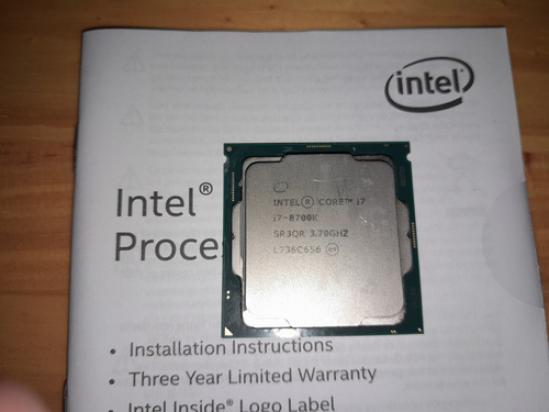 Procesador Intel® Core I7-8700k Caché 12 M, Hasta 4,70 Ghz
