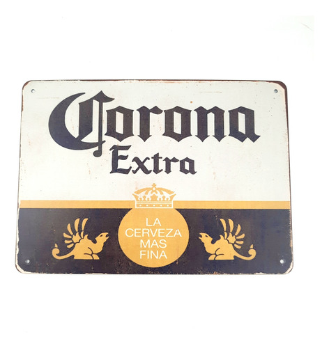 Cartel De Chapa Cerveza Corona 20 X 28 