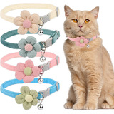 Paquete De 4  Collares De Perro Y Gato Básicos De Flores