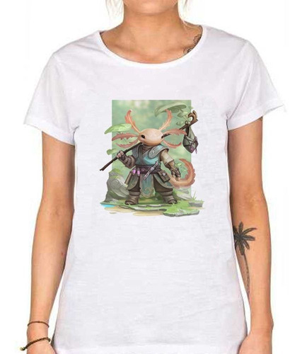 Remera De Mujer Aventurero Ajolote Guerrero