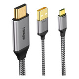 Cable Adaptador Hdmi A Usb C 4k60hz 6.6 Pies, Entrada De Fue