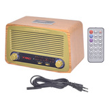 Caixa De Som Portátil Retrô 35wrms Bluetooth Am/fm Trc 212