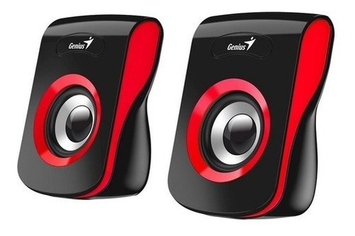 Parlantes Genius Sp-q180 Rojo Usb Jack 3.5mm Audio 6w