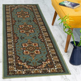 Alfombra De Pasillo Antideslizante Turca Verde 60 X 213 Cm 