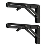 2x Soportes De Estante Plegables Soporte Negro 18 Pulgadas