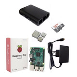 Kit Raspberry Pi3 B, Fonte, Case, Dissipadores, E Sd 16gb