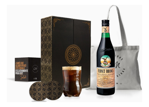 Estuche Fernet Branca 750 + Vaso Ferchetto Regalo Box Kit