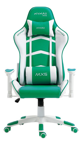 Cadeira Gamer Mx5 Giratória Branco E Verde - Mymax