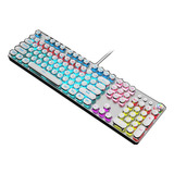 Teclado Gamer Mecanico Estilo Retro De Rgb 104 Teclas