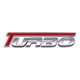 Emblema Insignia Universal Turbo De Metal En Cromado Y Rojo
