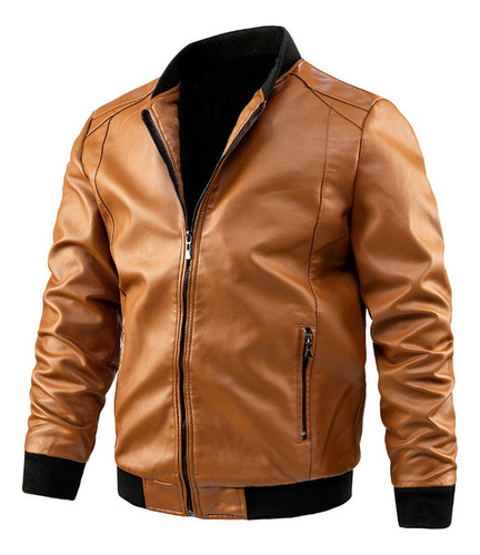 Chaqueta De Cuero De Poliuretano Para Hombre Talla Grande Co