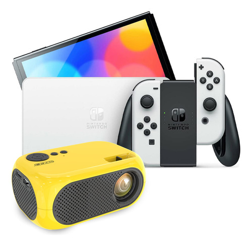 Nintendo Switch Oled 64gb Blanco Más Proyector Amarillo