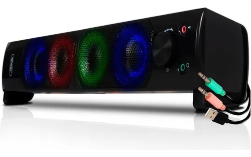 Caixa De Som Pc Gamer Soundbar Computador Note Led Rgb P2