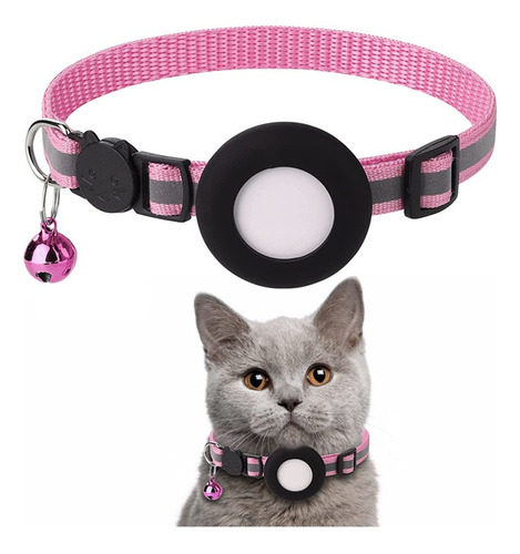 Collar Reflectante Con Airtag Y Campana Para Perros Y Gatos