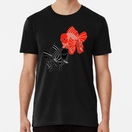 Remera Oranda Goldfish Full Red Full Black Logo 2 Algodon Pr