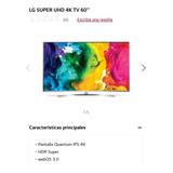 Smart Tv Super Uhd 4k Marca LG 60uh8500 