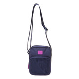 Bolsa Masculina E Feminina Shoulder Bag Olympikus Super Nova Cor Azul-marinho/dália Desenho Do Tecido Liso