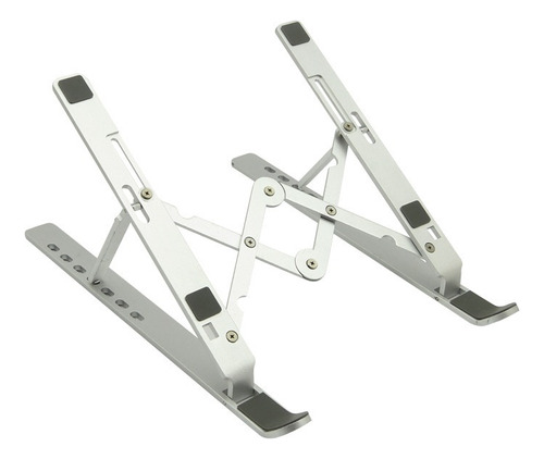 Soporte Portátil Plegable De Aluminio Para Notebook Y Tablet Color Plateado