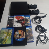 Ps4 Slim 500gb + 2 Josticks + 6 Juegos Físicos + Cables 