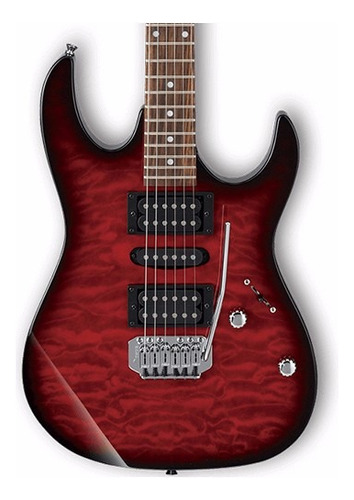 Ibanez Guitarra Electrica Grx70qa-trb Color Transparent Red Burst Material Del Diapasón Amaranto Orientación De La Mano Diestro