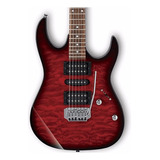 Ibanez Guitarra Electrica Grx70qa-trb Color Transparent Red Burst Material Del Diapasón Amaranto Orientación De La Mano Diestro