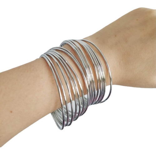 Kit Pulseiras Bracelete Argolas Douradas